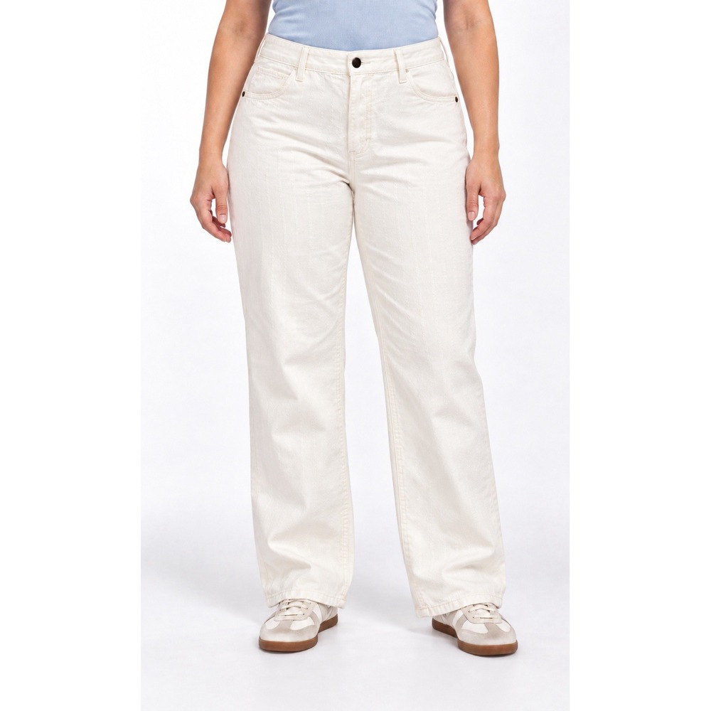 Lee Heritage Jeans Womens 16 White Stripe Loose Straight Mid Rise Cotton NWT